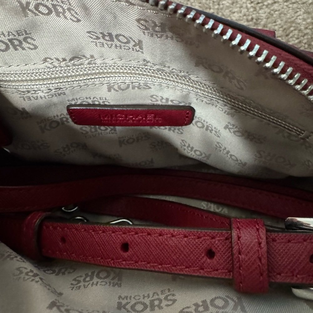 Michael Kors Red Saffiano Mini Satchel - Picture 3 of 5